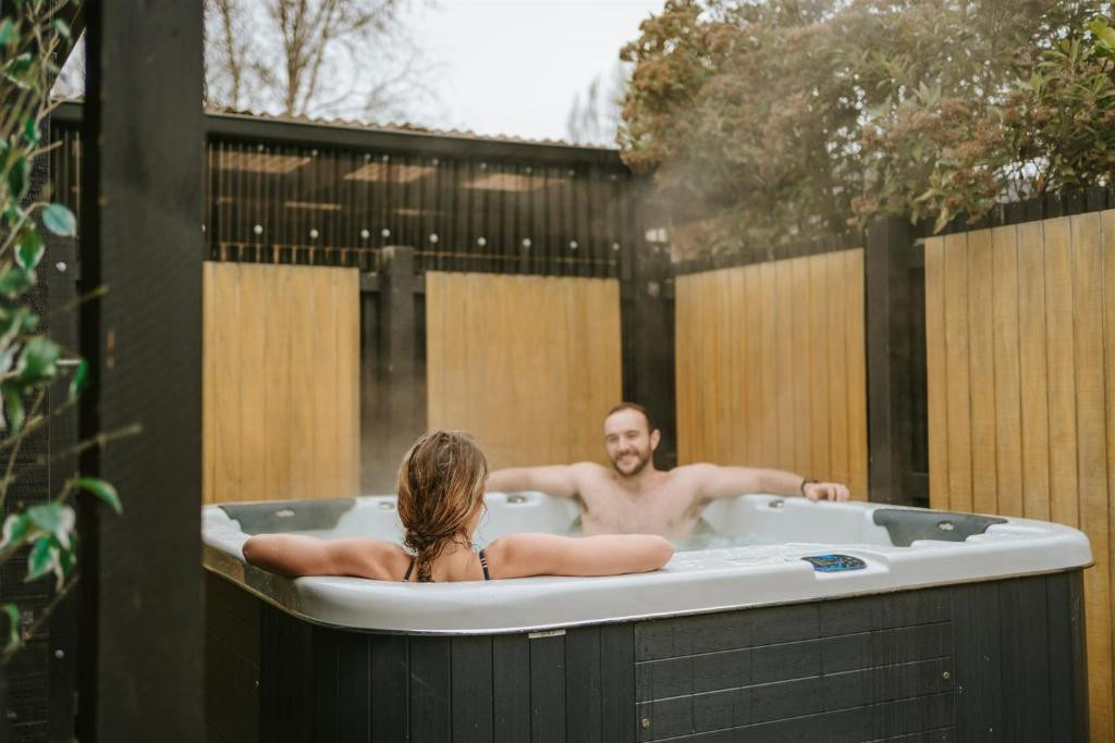 Relax in one of our outdoor spas.