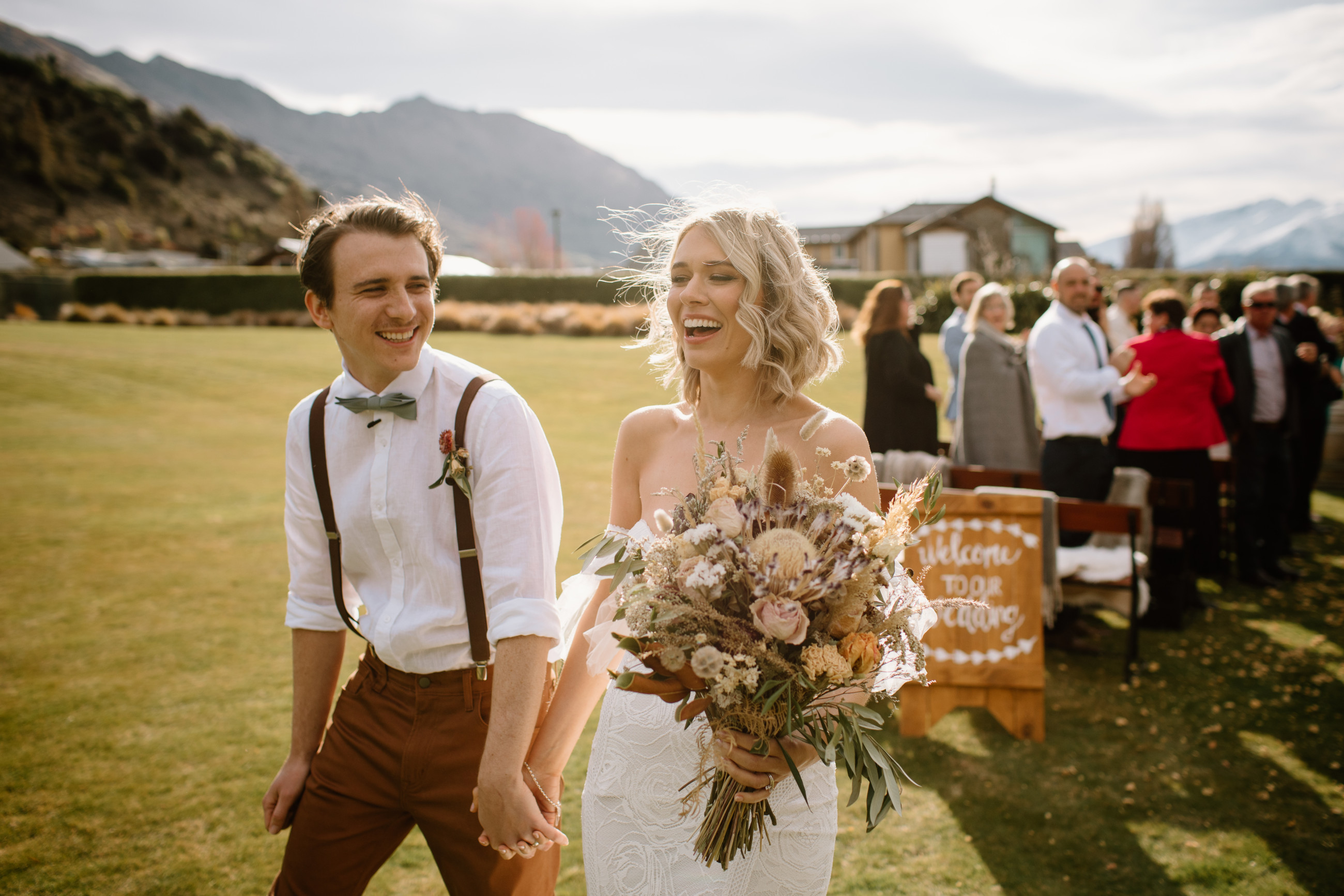 A couple getting married at Edgewater Lake Wanaka