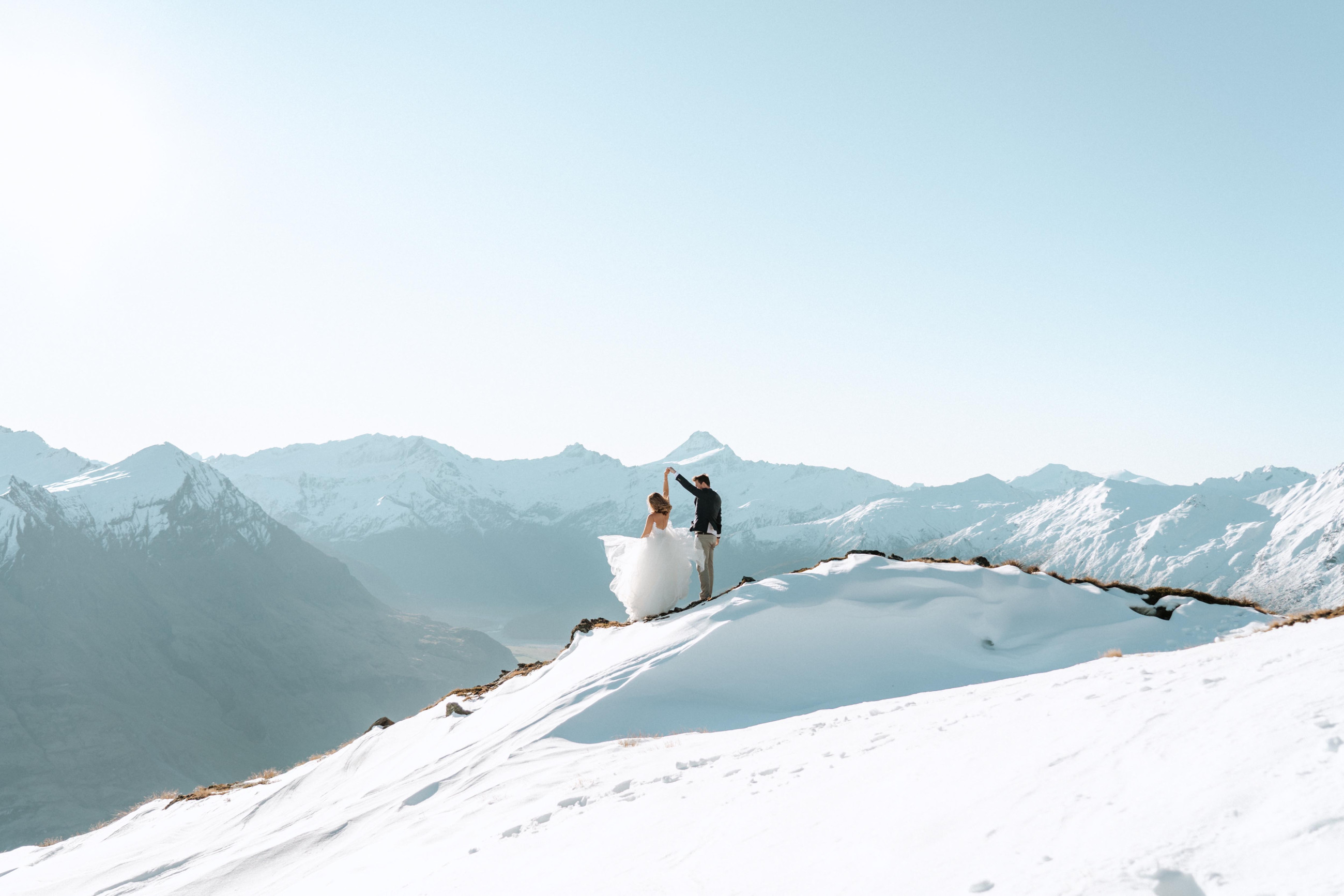 Edgewater's wedding packages include a heli pad, so you can have your first dance on the mountain tops just like R&R