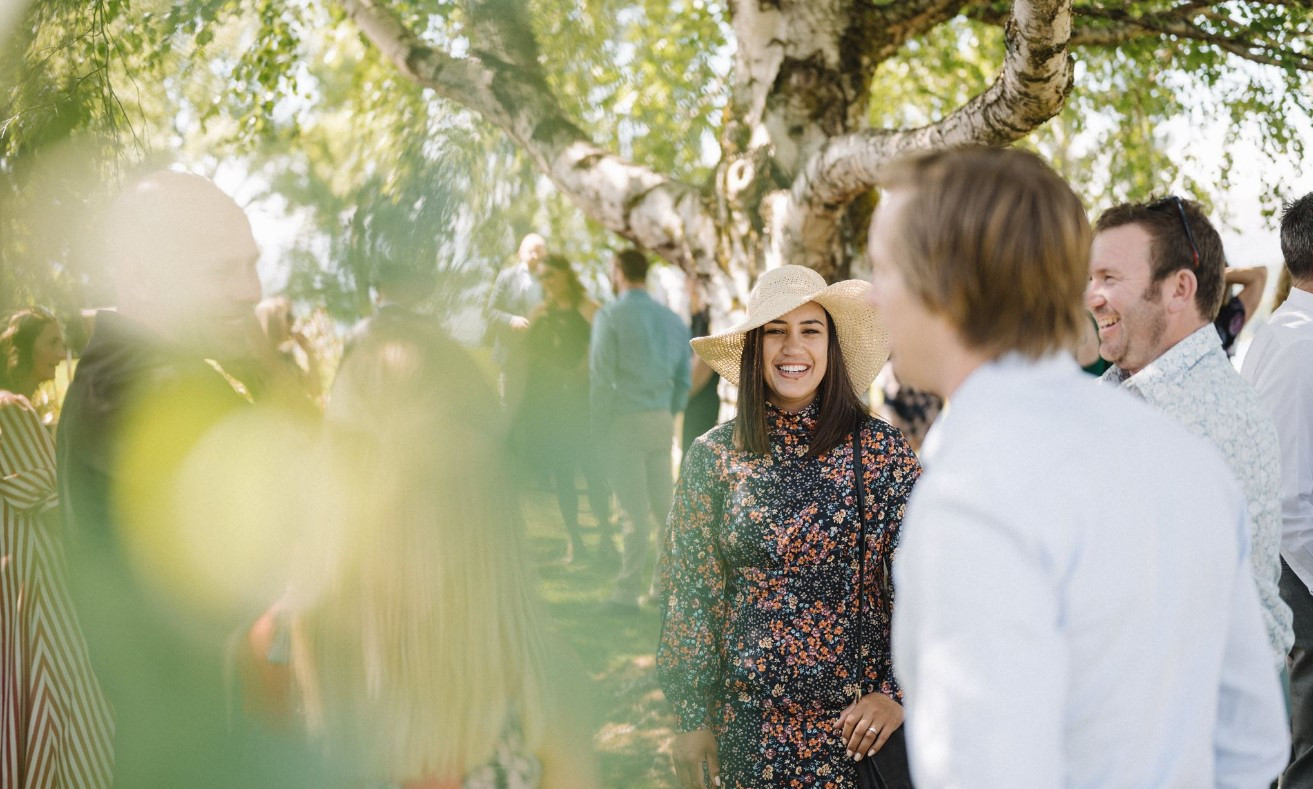 Wedding reception indoor and outdoor flow at Edgewater